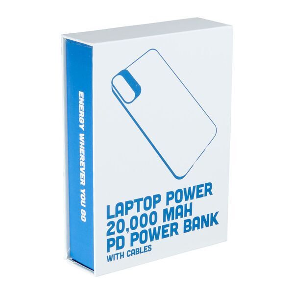 Laptop Power PD Power Bank w/ Integrated Cables, 20,000mAh
