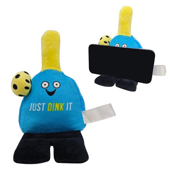Pickle Ball Player Phone Pals™ Weighted Plush Phone Holder