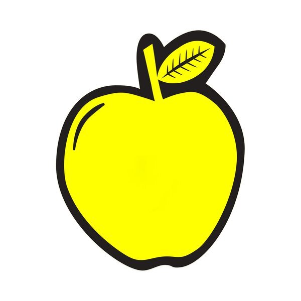 Apple Shape Custom Sticker - Neon, 2-1/16"