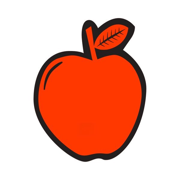 Apple Shape Custom Sticker - Neon, 2-1/16"