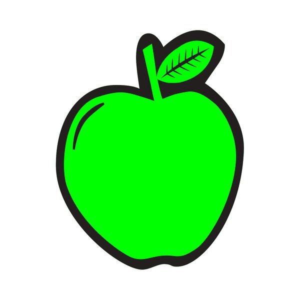 Apple Shape Custom Sticker - Neon, 2-1/16"