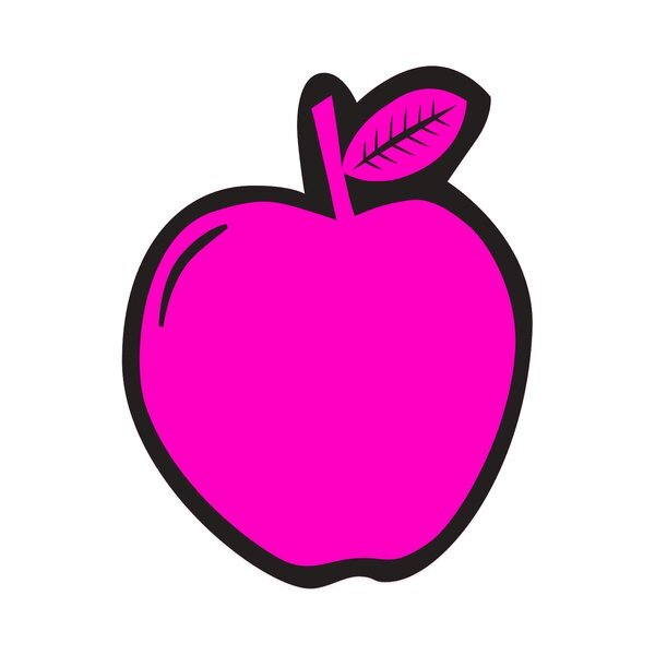 Apple Shape Custom Sticker - Neon, 2-1/16"