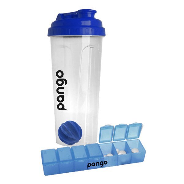 Shaker Bottle w/ Pill Box, 24 oz.