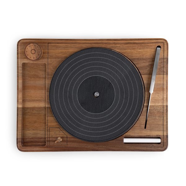 Turntable Acacia & Slate Cheese Board w/ Knife
