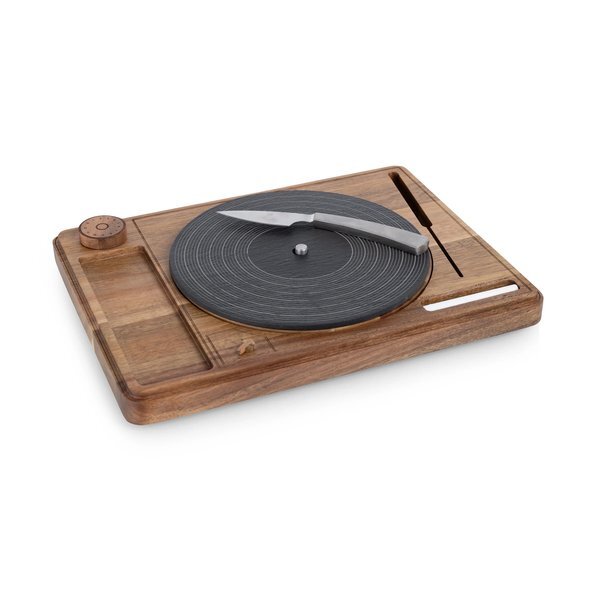 Turntable Acacia & Slate Cheese Board w/ Knife