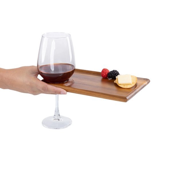 Rectangle Acacia Wood Wine Appetizer Plates, Set of Four
