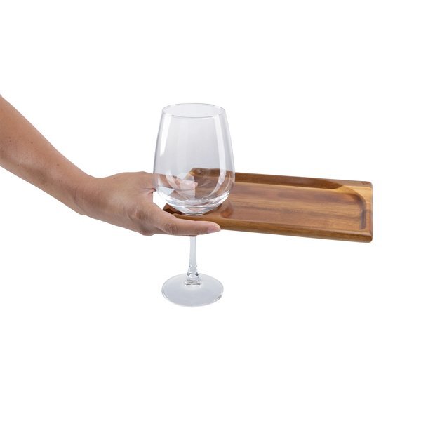 Rectangle Acacia Wood Wine Appetizer Plates, Set of Four