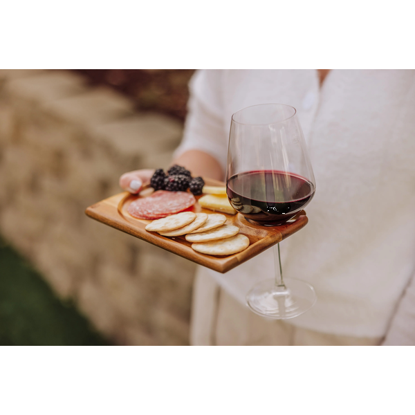 Rectangle Acacia Wood Wine Appetizer Plates, Set of Four