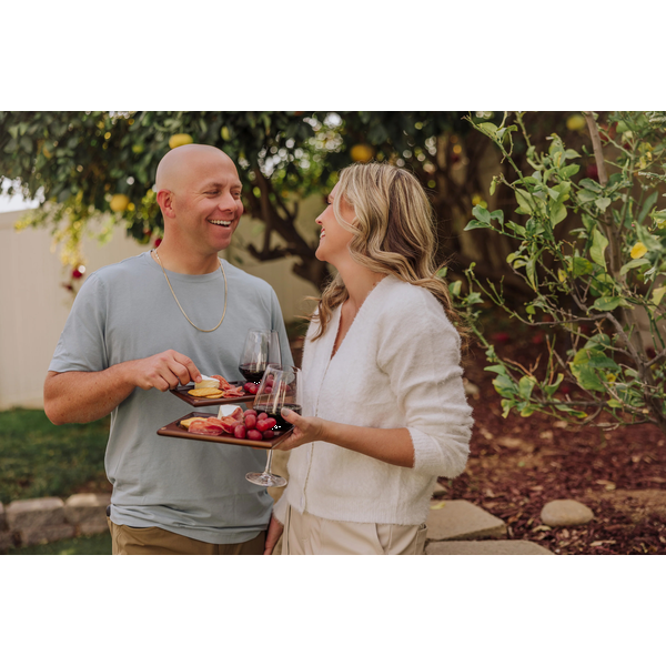 Rectangle Parawood Wine Appetizer Plates, Set of Four