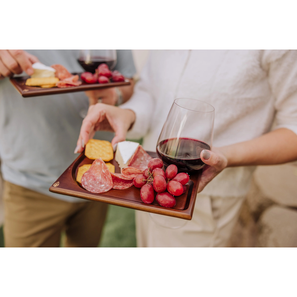 Rectangle Parawood Wine Appetizer Plates, Set of Four