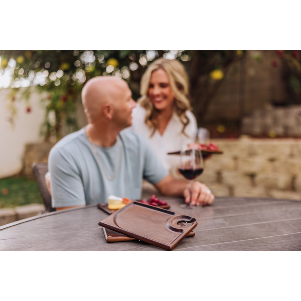 Rectangle Parawood Wine Appetizer Plates, Set of Four