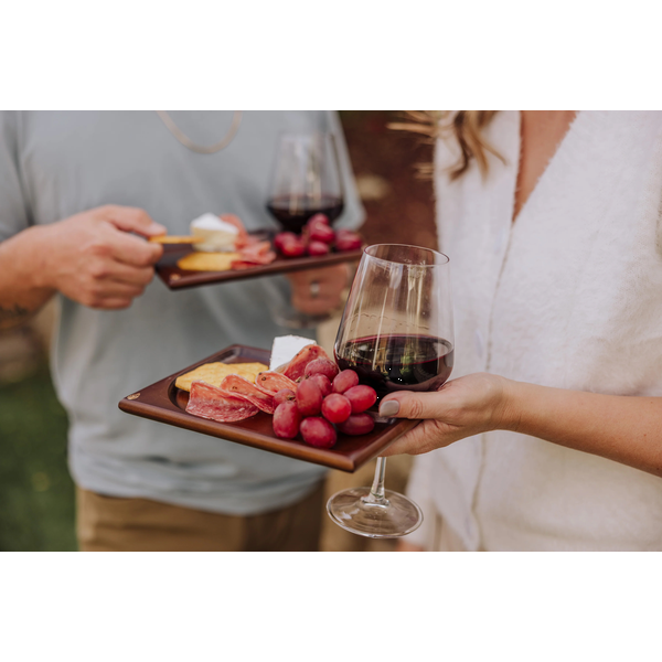 Rectangle Parawood Wine Appetizer Plates, Set of Four