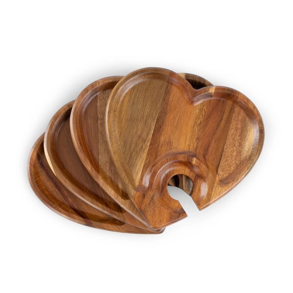 Heart Shaped Wine Appetizer Plates, Set of Four