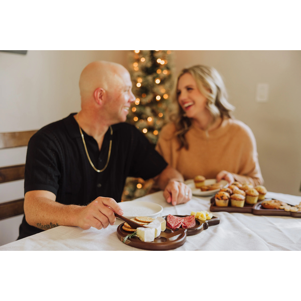 Reversible Snowman Sectioned Serving Tray w/ Knife