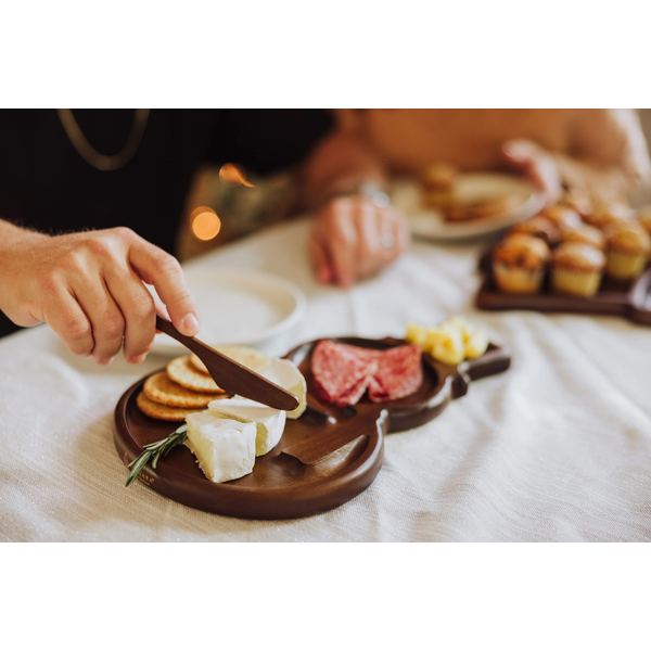 Reversible Snowman Sectioned Serving Tray w/ Knife