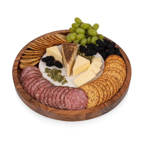 Isla Acacia Serving Platter w/ Marble Cheeseboard Insert