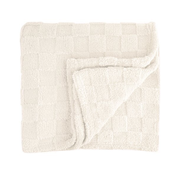 Checkered rPET Sherpa Blanket, 50" x 60"