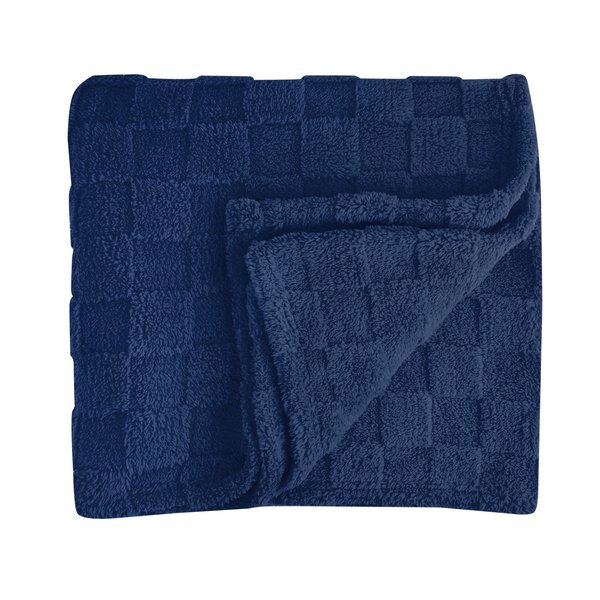 Checkered rPET Sherpa Blanket, 50" x 60"