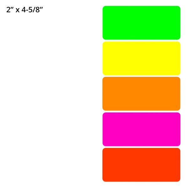 Rectangle Shape Custom Sticker - Neon, Large to 5-1/4"