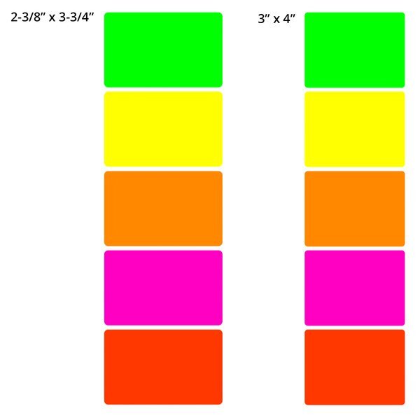 Rectangle Shape Custom Sticker - Neon, Large to 5-1/4"