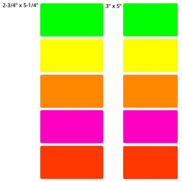 Rectangle Shape Custom Sticker - Neon, 5" or 5-1/4"