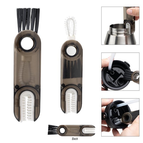 Three-in-One Cup Lid Cleaning Brush Set