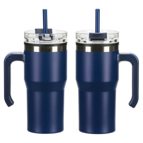 Outback Stainless Steel & Polypropylene Mug w/ Lid & Straw, 20oz.