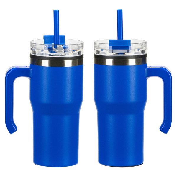 Outback Stainless Steel & Polypropylene Mug w/ Lid & Straw, 20oz.