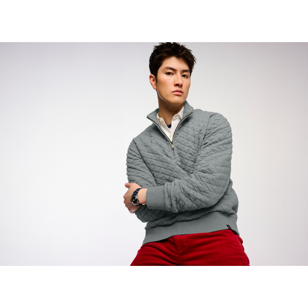 Brooks Brothers® Diamond Quilt Tri-Blend Men's 1/4 Zip