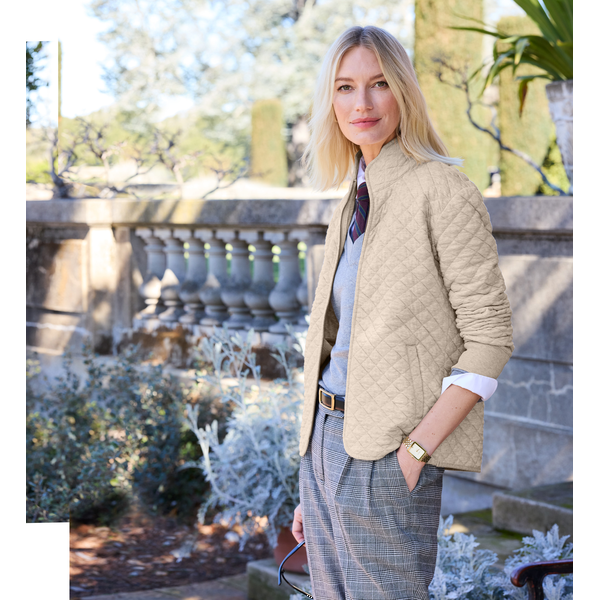 Brooks Brothers® Diamond Quilt Tri-Blend Ladies' Full Zip