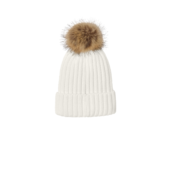 Port Authority® Faux Fur Pom Acrylic Beanie