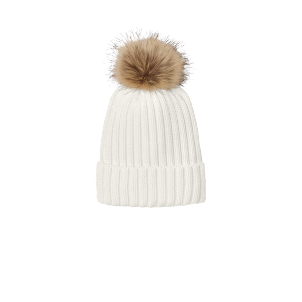Port Authority® Faux Fur Pom Acrylic Beanie