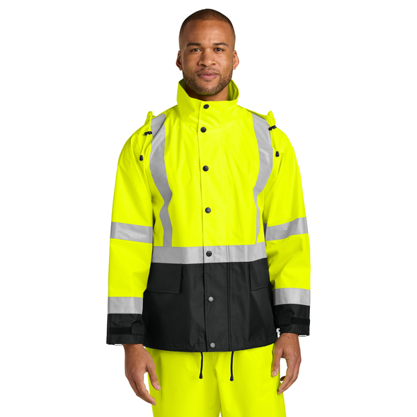 CornerStone® ANSI 107 Class 3 Poly Oxford Men's Rain Jacket
