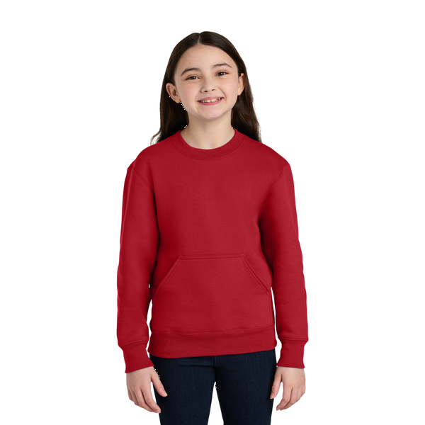 Port & Company® Core Fleece Crewneck Pocket Youth Sweatshirt