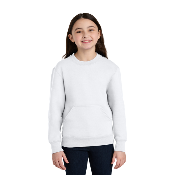 Port & Company® Core Fleece Crewneck Pocket Youth Sweatshirt