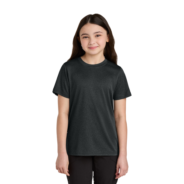 Port & Company® Heather Recycled Poly/Poly Performance Youth Tee