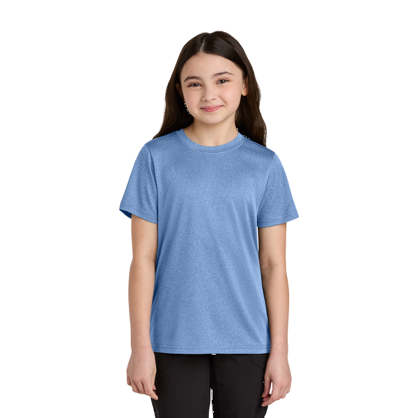 Port & Company® Heather Recycled Poly/Poly Performance Youth Tee
