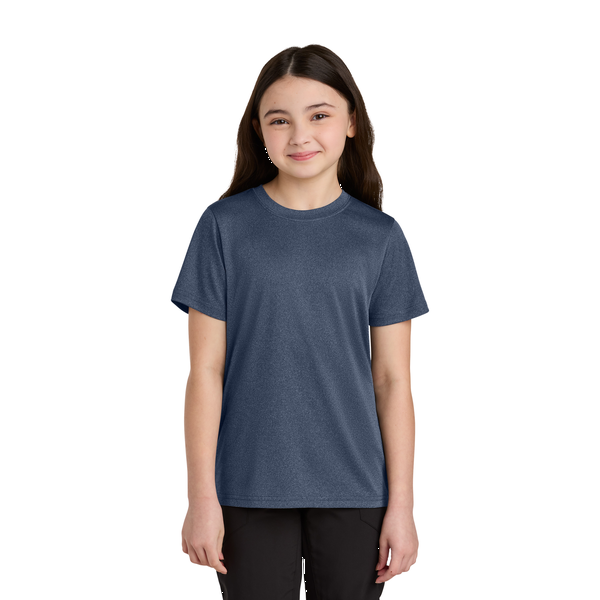 Port & Company® Heather Recycled Poly/Poly Performance Youth Tee