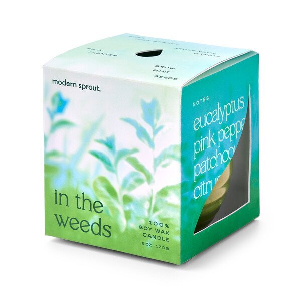 Modern Sprout® Garden Vibes Candle Mint Planter