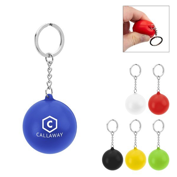 Round PU Stress Reliever Key Chain