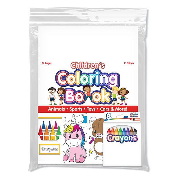 Children's Coloring Book with 8 Pack Jumbo Crayons
