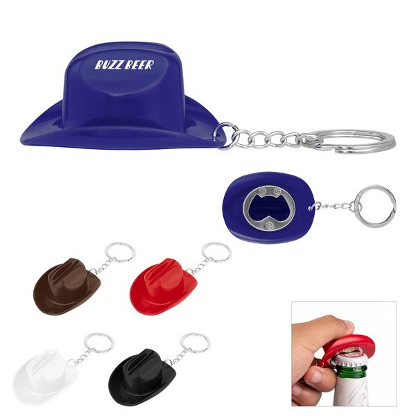 Cowboy Hat Bottle Opener Key Chain