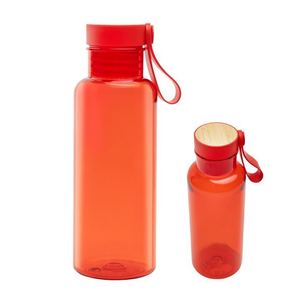 Cade rPET Bottle w/ Bamboo Accent Lid & Silicone Easy Carry Handle, 20oz.