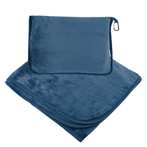 En Route rPET Travel Blanket w/ Trolley Pillow Pouch, 40" x 60"