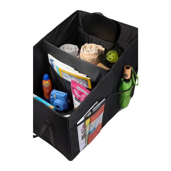 Recycled Trunk Organizer w/ Divider, Mesh Pockets & Carry Straps