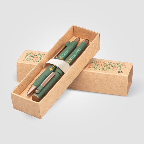 York Recycled Plastic Bronze Trim Pen Gift Set