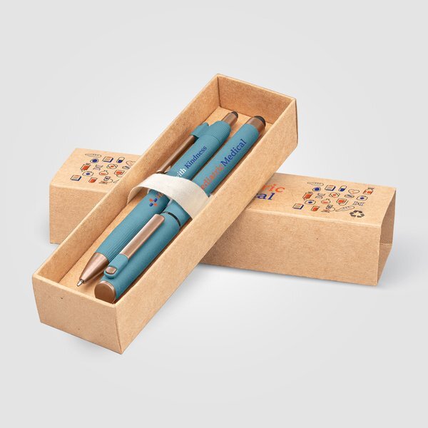 York Recycled Plastic Bronze Trim Pen Gift Set