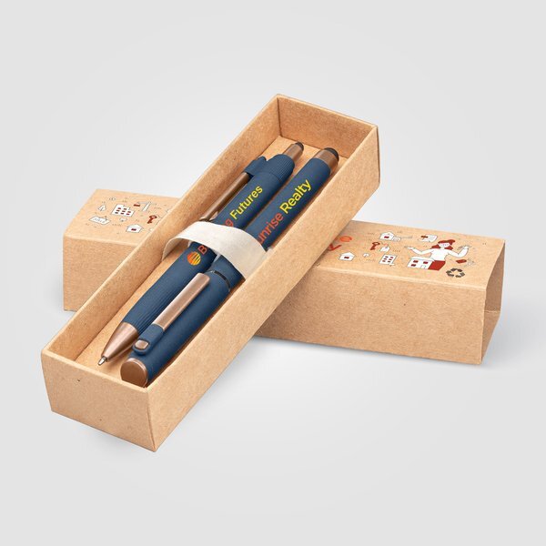 York Recycled Plastic Bronze Trim Pen Gift Set