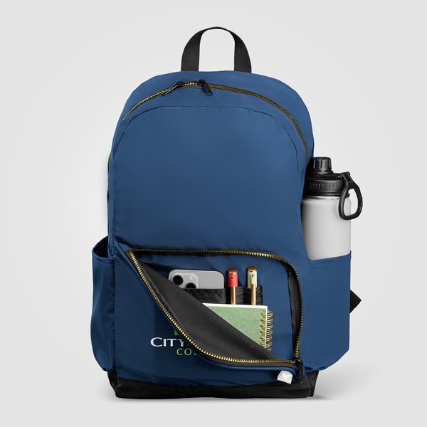 Kora rPET Dual Pocket Gold-Zip 15" Laptop Backpack