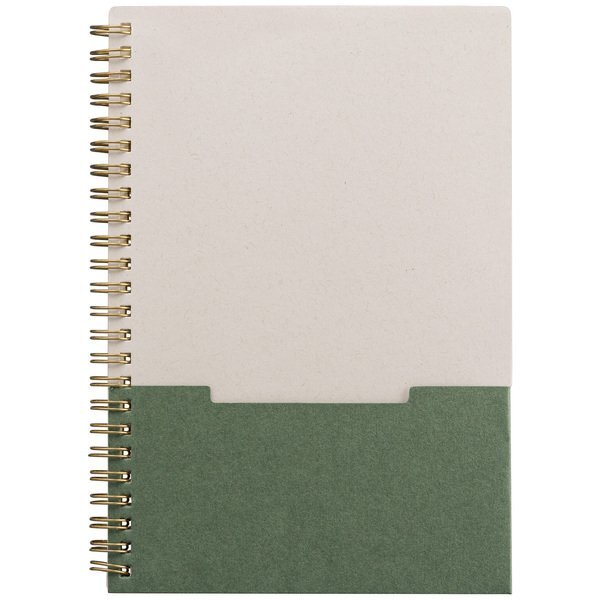 Lino A5 FSC Paper Spiral Binding Vertical Pocket Notebook